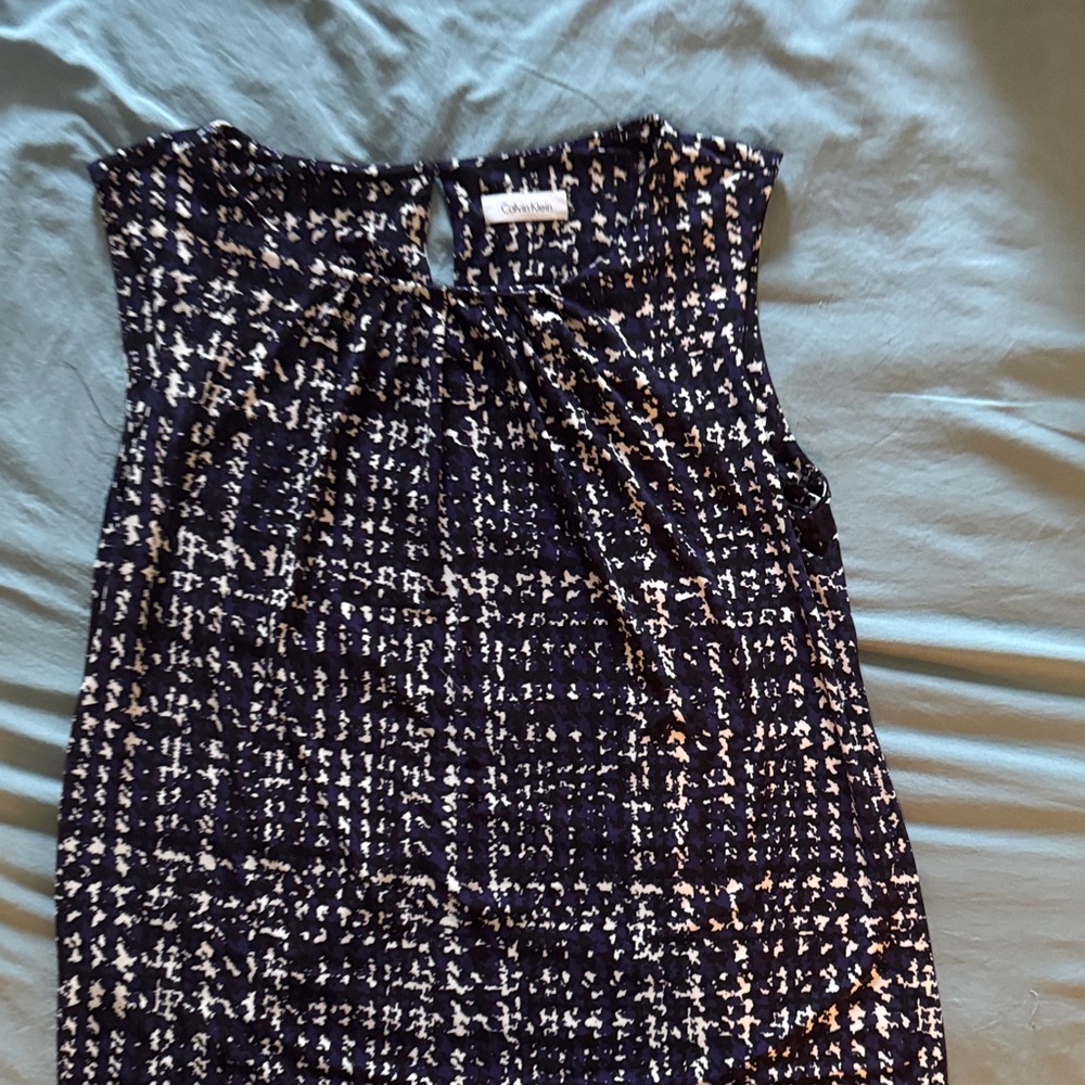 Calvin Klein Navy, black and White dressy sleeves top